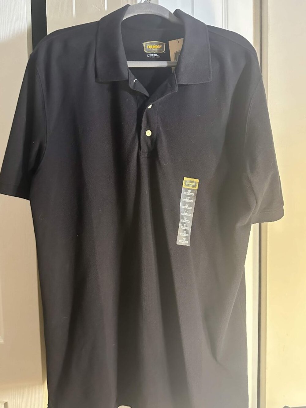 The Foundry Supply Co Black Quick-dri Pima Cotton Blend Polo Shirt - Large Tall